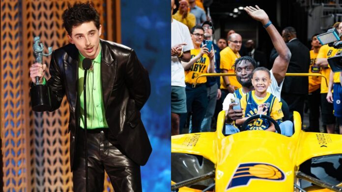 In Photos: Timothee Chalamet, Roy Hibert & other stars spotted front row at Knicks–Pacers clash in Indiana