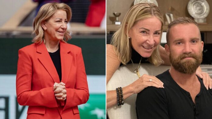 Chris Evert poses in chic outfit for dinner with her son Alex during French Open