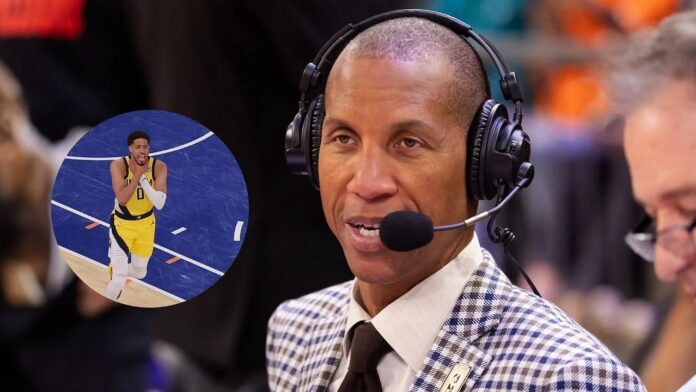 Reggie Miller seemingly stops celebrating with Tyrese Haliburton as TNT cameras catch him in the act