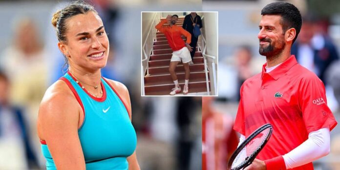 WATCH: Novak Djokovic hilariously imitates Aryna Sabalenka’s victory poses on camera at French Open