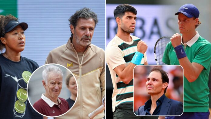 Naomi Osaka’s coach Patrick Mouratoglou bluntly rejects John McEnroe’s claim that Rafael Nadal would have lost to Alcaraz & Sinner at French Open