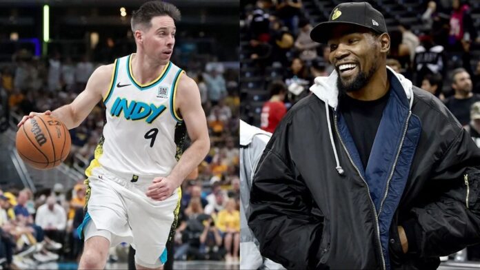 Kevin Durant cracks up as T.J. McConnell’s dad roasts him live at daughter Megan McConnell’s expense
