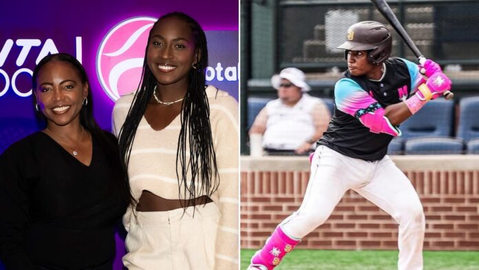 Coco Gauff joins mother Candi in sharing her pride over brother Codey after he shows off baseball skills