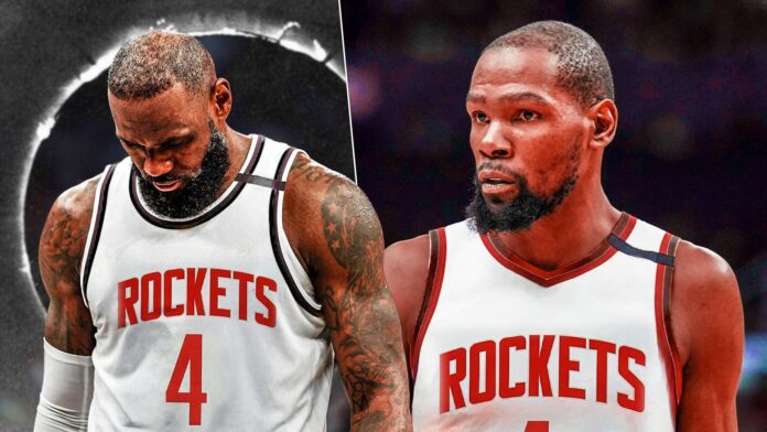 New blockbuster three-team trade proposal sends LeBron James to Rockets alongside Kevin Durant