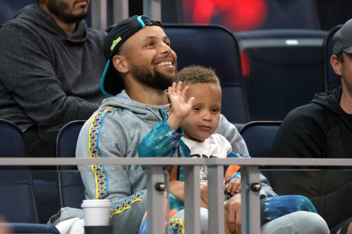 Watch: Steph Curry’s son Canon Curry’s bottle flip and fake handshake with “Dude Perfect” intern has Warriors star in stitches 