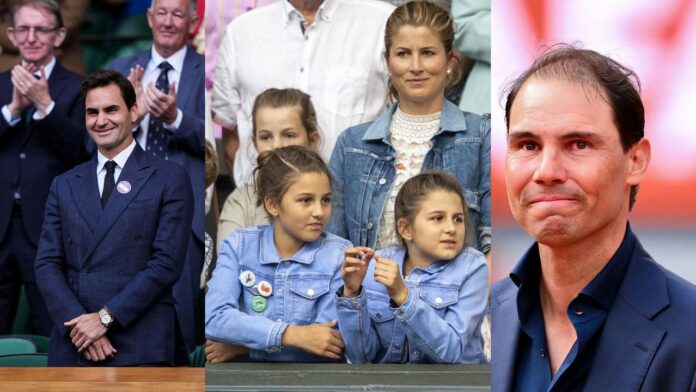 Roger Federer’s twin daughters Myla and Charlene make rare public appearance at Rafael Nadal’s tennis academy during dad’s Mallorca visit