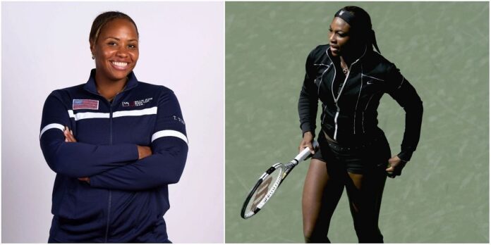 “Og IT Girl”- Serena Williams’ iconic faux-leather boots look leaves Taylor Townsend impressed