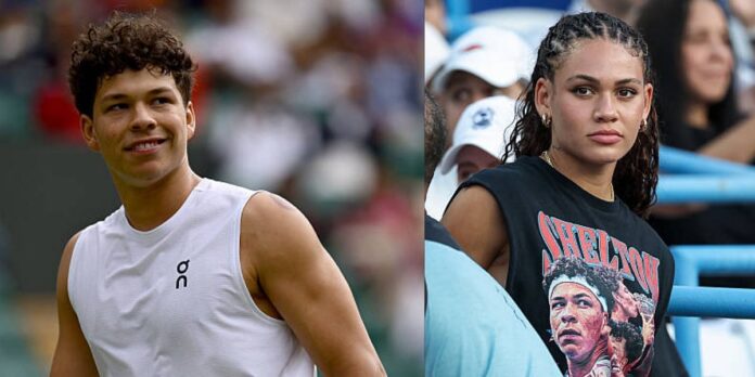 PICTURE: Ben Shelton’s girlfriend Trinity Rodman proudly flaunts her love for him with custom t-shirt bearing American’s face at Citi DC Open