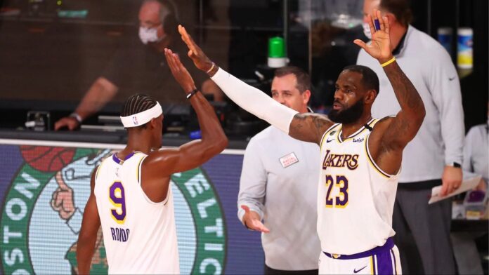 LeBron James reacts as Rajon Rondo recreates iconic father-son moment from Lakers’ 2020 championship triumph