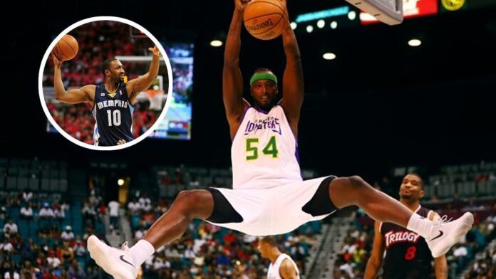 Ex- No. 1 pick Kwame Brown celebrates as detractors Gilbert Arenas and Shannon Sharpe both suffer misfortunes