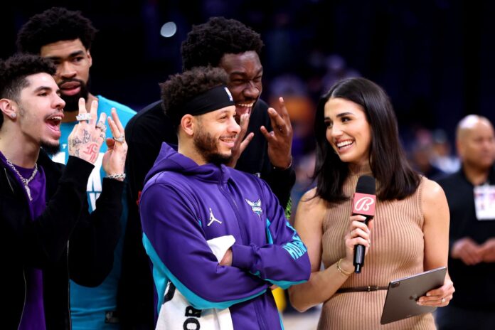 Ashley ShahAhmadi can’t contain her excitement after joining NBC’s NBA dream team
