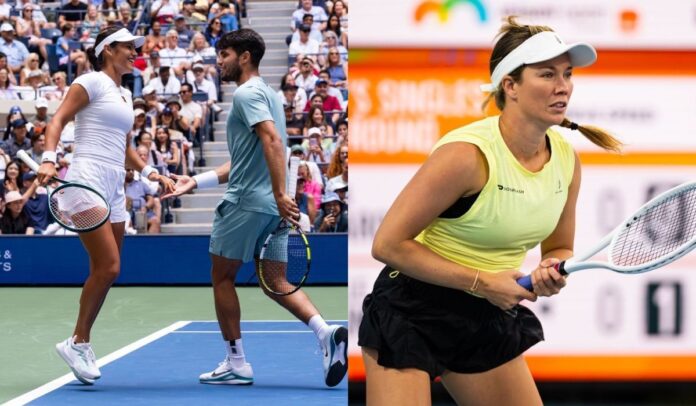 Danielle Collins sends hilarious message to Emma Raducanu after she & Carlos Alcaraz crash out of US Open mixed doubles