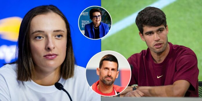 “When Iga Swiatek & Carlos Alcaraz talked, you criticized” – Fans call out Billie Jean King for ‘double standards’ after Novak Djokovic endorsement