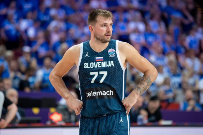 Watch: Luka Doncic accepts and nails Slovenia teammate’s challenge on making shot from the tunnel for 50 pushups